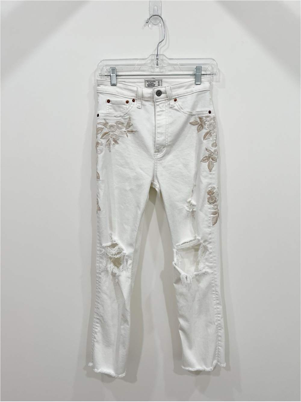 Abercrombie & Fitch Embroidered Distressed Jeans